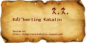 Köberling Katalin névjegykártya